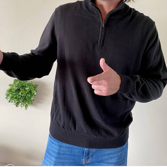Van Heusen black 1/4 zip sweater XL - Picture 1 of 5